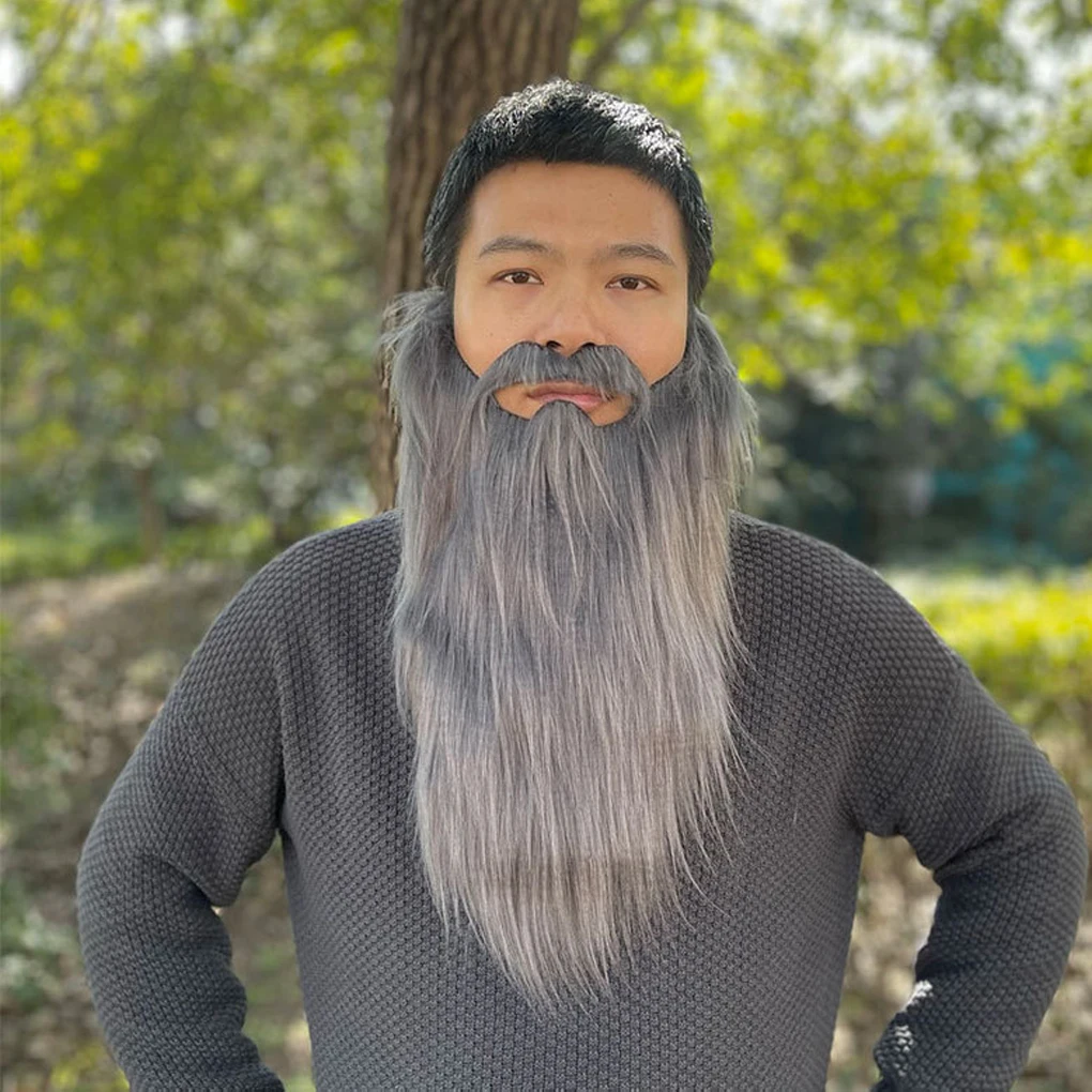 1 قطعة زي اللحية الطويلة تأثيري الشوارب اللحية وهمية للكبار شعر الوجه عيد الفصح حفلة تنكرية أوبرا فستان بتصميم حالم لوازم الحفلات #5