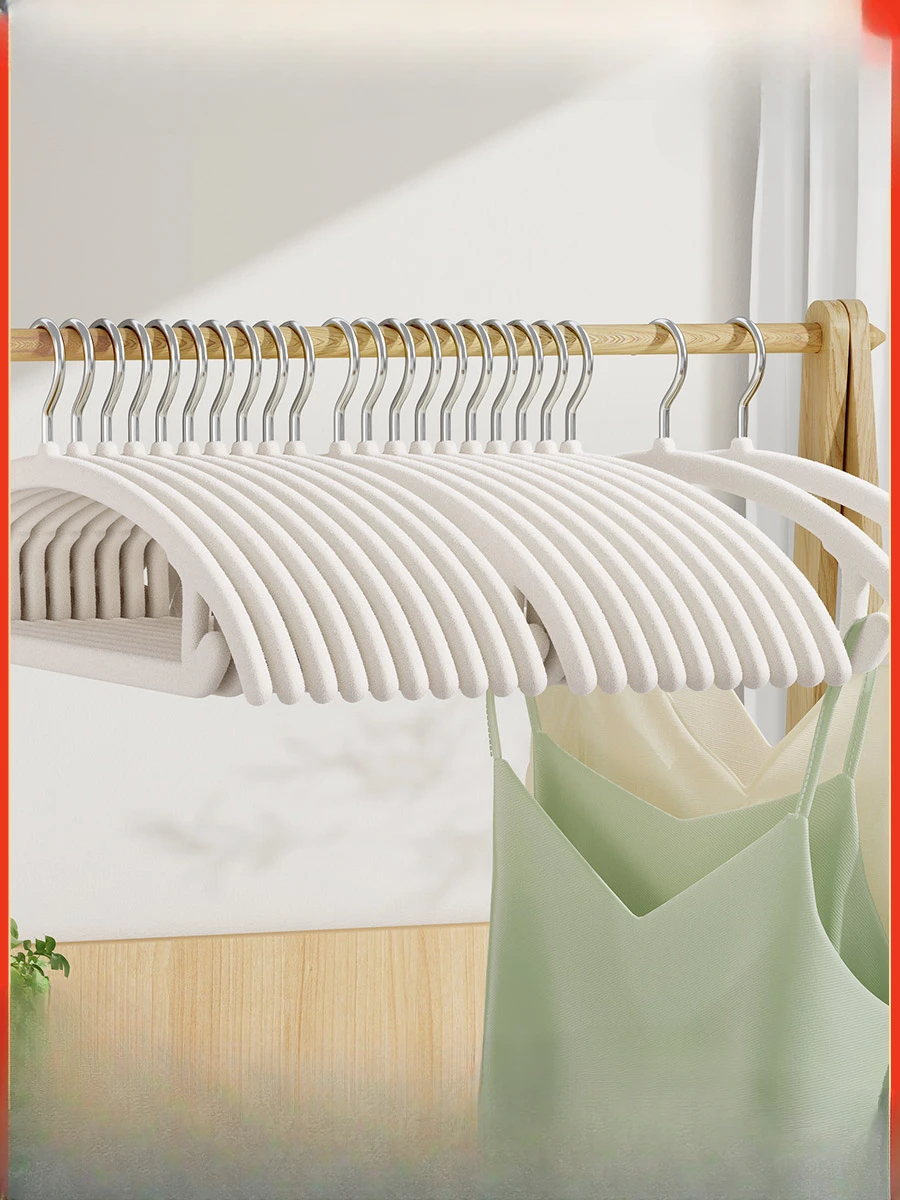 

Flocking Hanger for Household Wardrobe Storage Dedicated To Hanging Clothes Anti Slip Seamless and Shoulder Corner Organizer