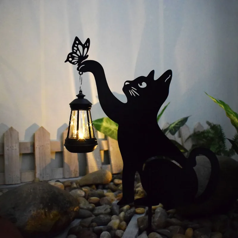 

2Pcs Solar Creative Design Silhouette Cat Floor Insertion Outdoors Lights Lawns Gardens Courtyard Terrace Villa Atmosphere Lamps