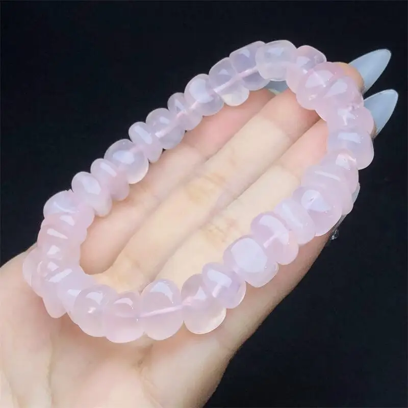 

Natural Freeform Rose Quartz Bracelet Fashion Energy Stone Reiki Healing Crystal Strand Fengshui Gift 1PCS
