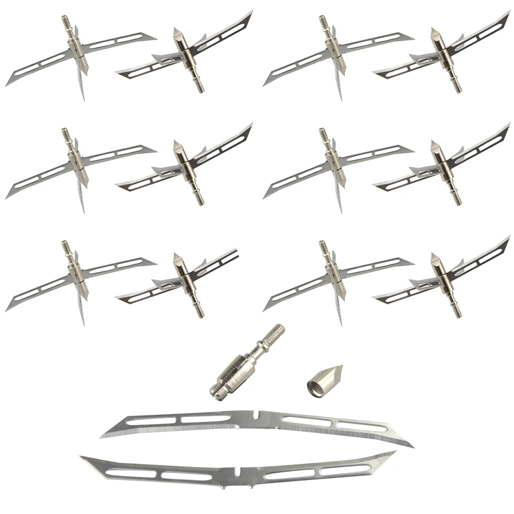 

6/12pcs Archery Broadhead 4 Blade Sharp Arrow Tips Stainless Steel Arrowhead for Recurve Compound Bow Outdoor Hunting