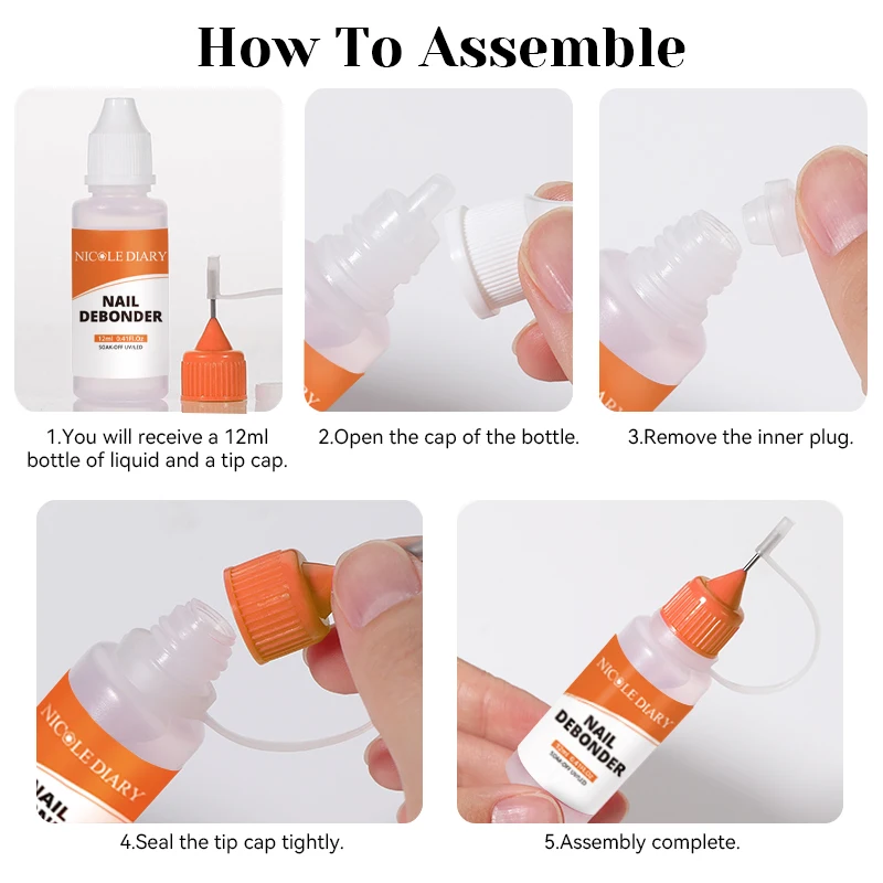 NICOLE DIARY 12ml Nail Debonder For Removeing False Nails Tips Rhinestone Remover Tools Manicure Accessories Dissolve Liquid image 2