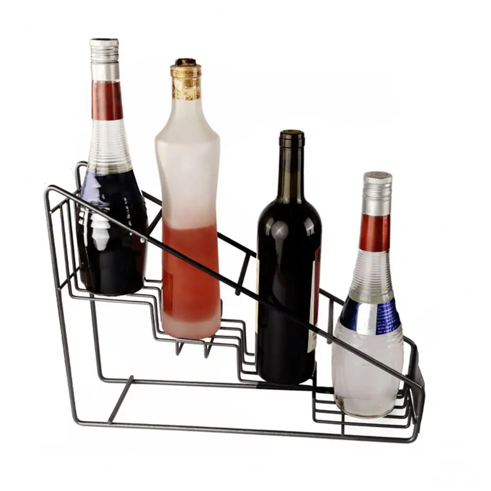 

4-hole Bottle Divider Coffee Syrup Storage Rack Space-saving Coffee Syrup Rack Organizer Stylish Trapezoidal Design for Torani