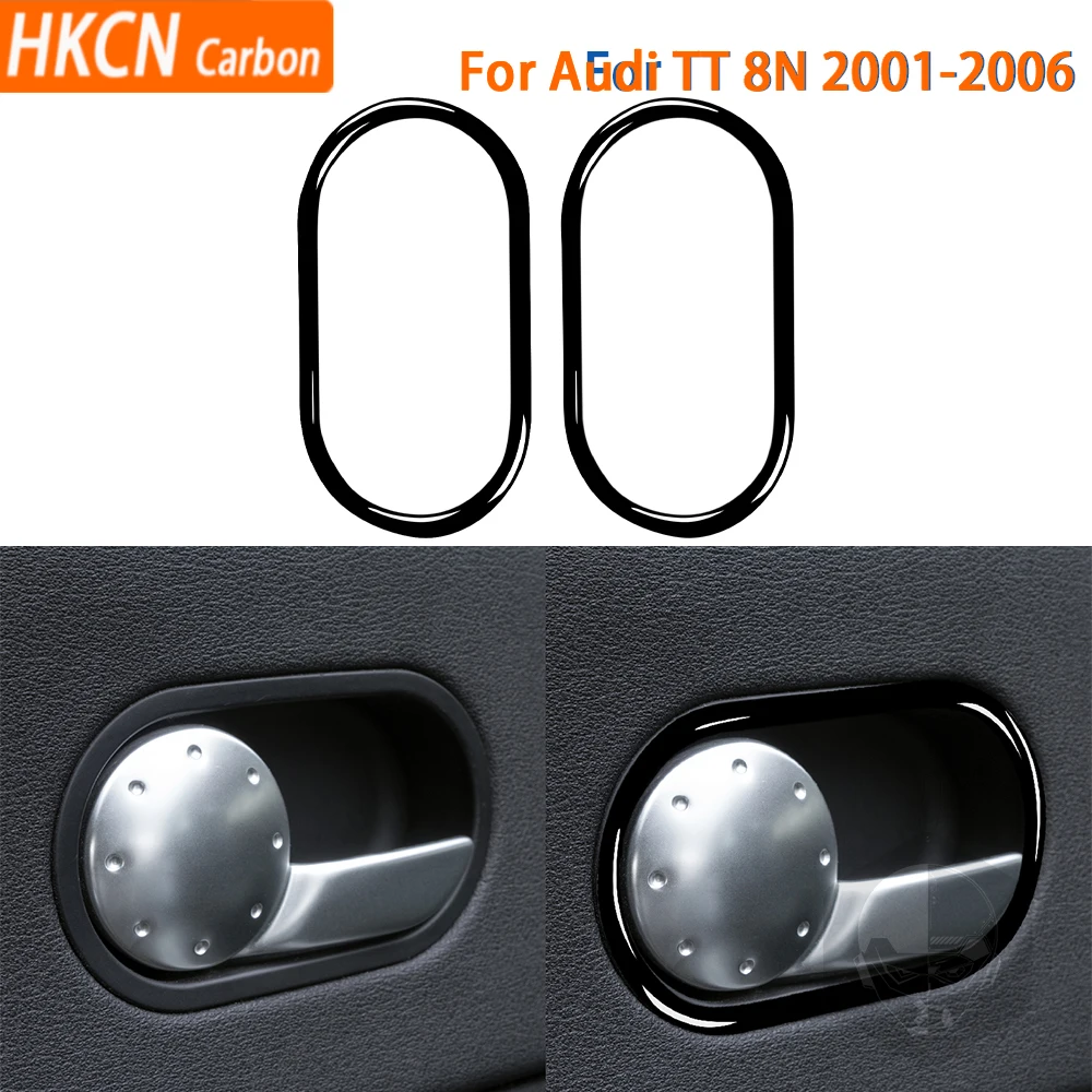 Para Audi TT 8N 2001 2002 2003 2004 2005 2006 accesorios de coche negro brillante manija de puerta Interior moldura de marco pegatina modificación