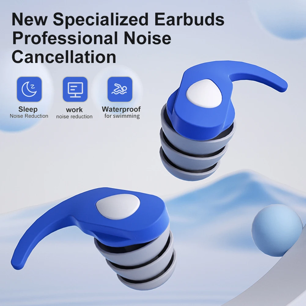 Sleep Noise Reduction Earplugs Waterproof Swimming Anti-Noise Ear Plug Soft Comfort Sound Blocking Earplugs Set For Travel Work