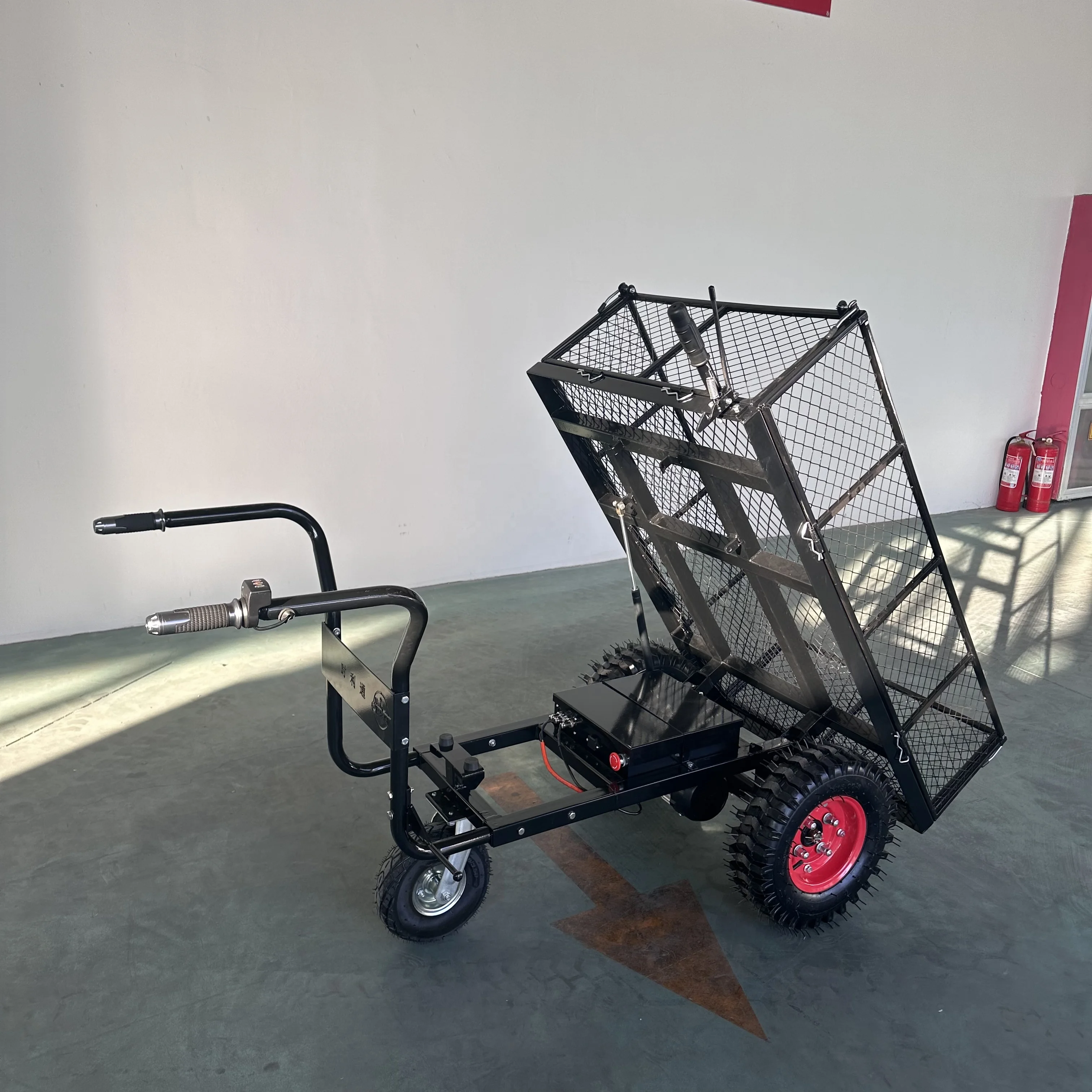 Utility Dump Mesh Cart Wheelbarrow Power Wagon Heavy Duty For Farm & Garden