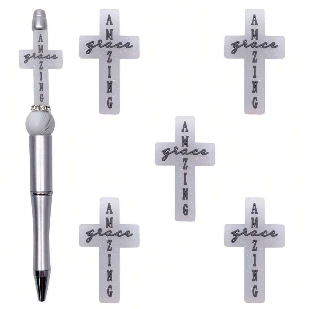 5/8/40 قطعة مجموعة خرز سيليكون متقاطعة، تستخدم لصنع المجوهرات بنفسك، وكذلك الخرز البؤري للأقلام والقلائد وسلاسل المفاتيح