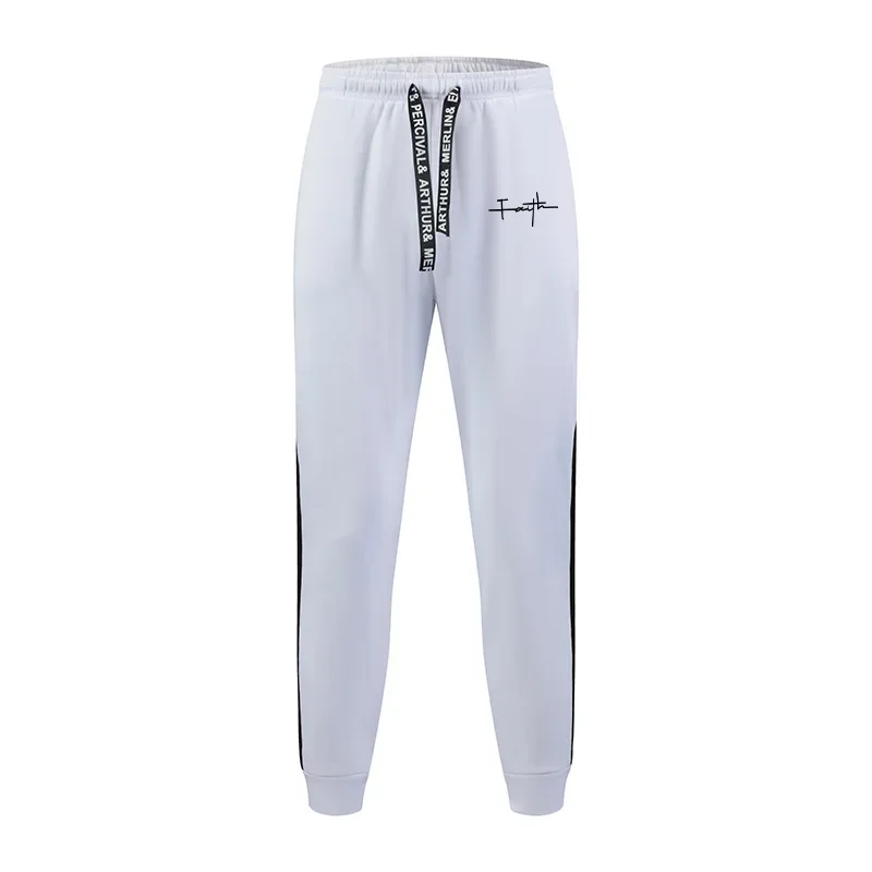 الرجال قناع السترة Sweatpants المسيح الإيمان طباعة هوديس بنطال رياضي خريف شتاء الذكور اليومية موضة عادية هودي ملابس رياضية