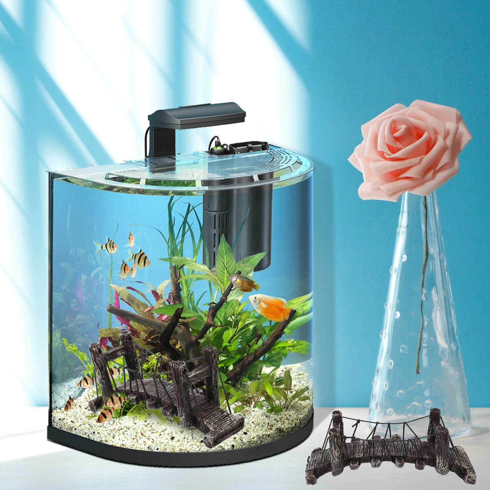 

Synthetic Resin Bridge Aquarium Ornament Fish Tank Decor Lifelike Landscape Adornment Color Difference Bridge Aquarium Ornament