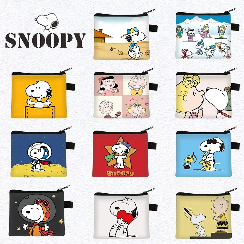 Snoopy Wallet Portable Storage Bag Girl Coin Purse Makeup Bag Boy Cartoon Mini Children Travel Zipper Bag Students Birthday Gift