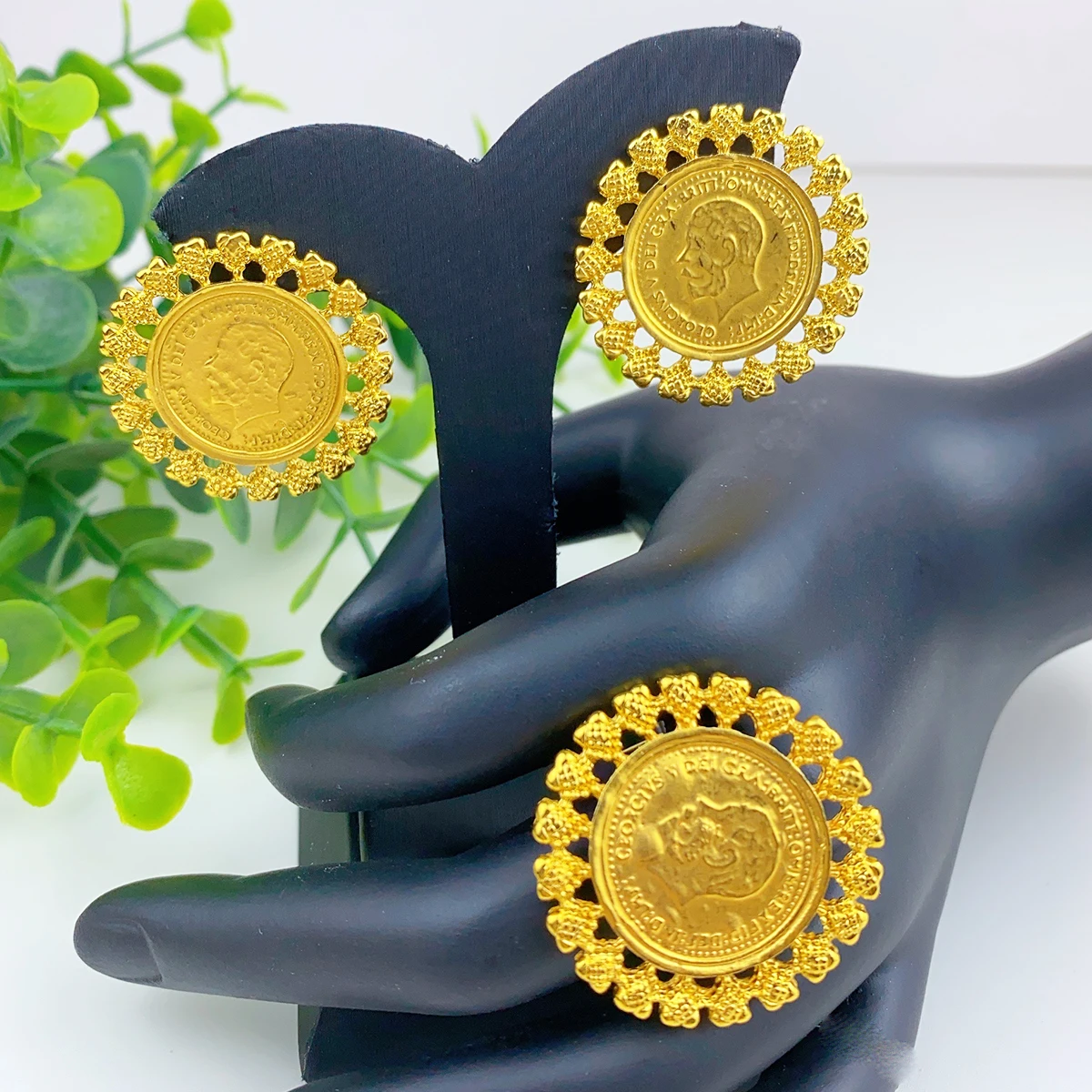 Turkish Coin 24k Gold Plated Ring For Women Dubai Indian Arab Trendy Daily Finger Jewelry Wedding Party Banquet Gifts
