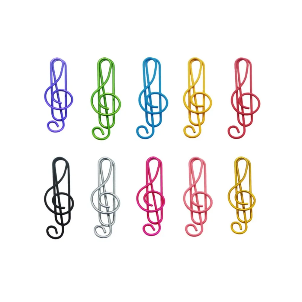 Música Nota Paper Clips Set, Clipes De Metal, Nota De Música, Durável, Bonito Papelaria, 20pcs