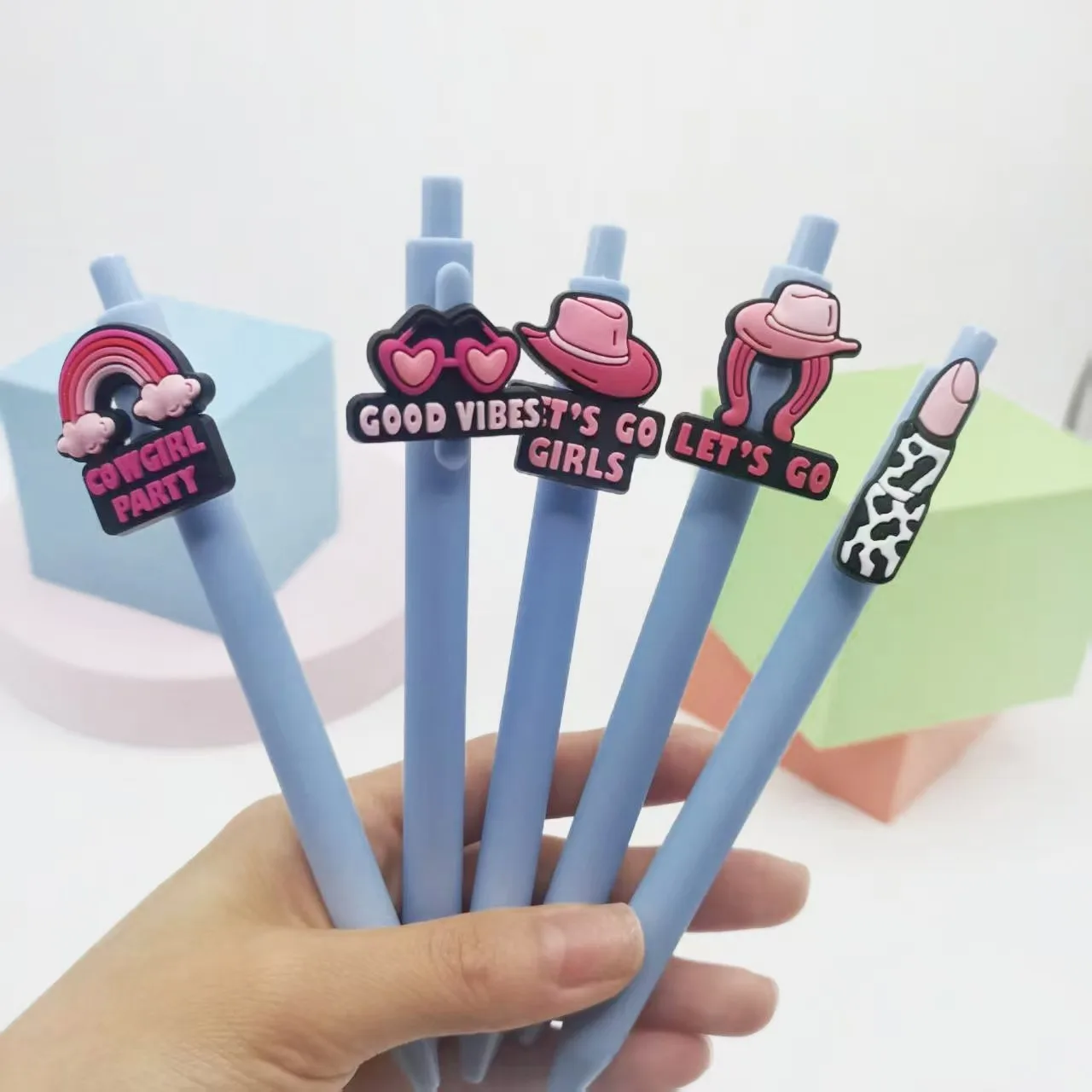 جديد الوردي كاوبوي سلسلة التصحيح القلم PVC لينة لاصق التصحيح قلم محايد اللون طالب توقيع قلم حبر جاف هدية السنة الجديدة #4