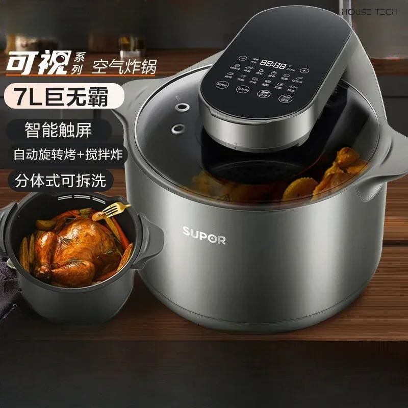 

Household New air fryer. Large capacity. Low oil. Smart with visual window. Fully automatic. Touch operation. Electric fryer.