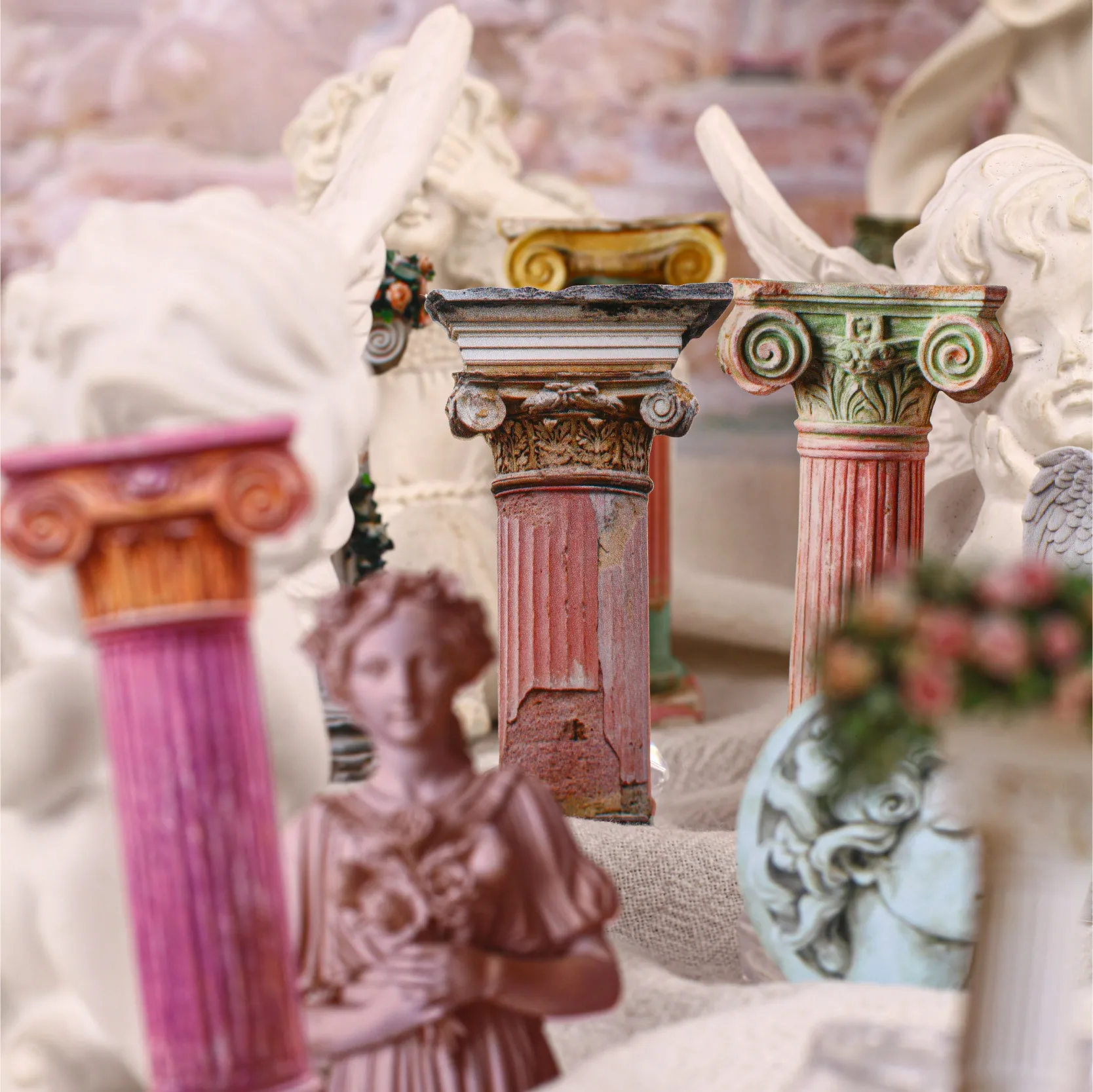 24sets/lot Kawaii Stationery Stickers Roman column Junk Journal Paper stickers Planner Decorative stickers