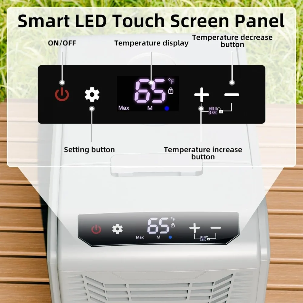 ثلاجة سيارة، ثلاجة سيارة 12 فولت، 16 كيو تي، ضاغط فريزر محمول، مبرد كهربائي للسيارة، لوحة تحكم مع قفل #3