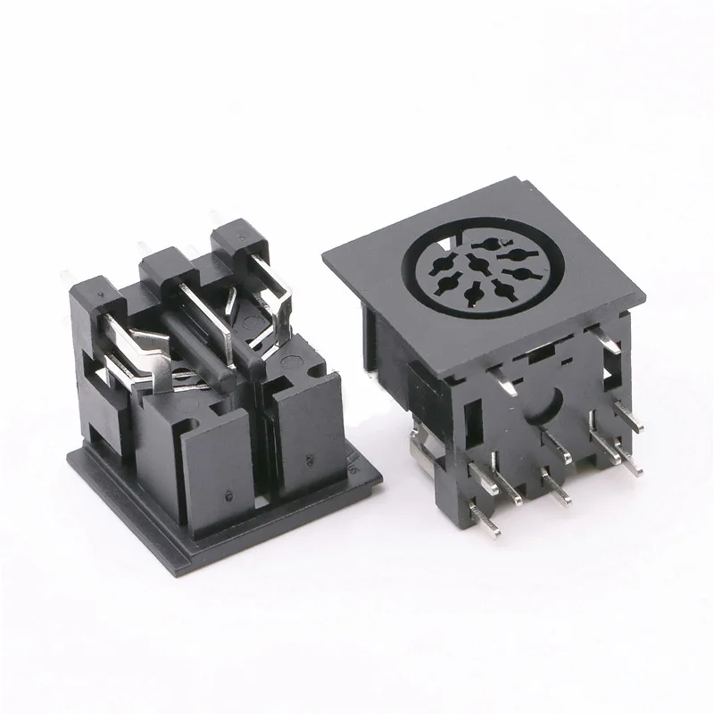 DS-8-03A Square SD terminal Generous 8-pin 10-pin socket 8PIN DIN female base fixed foot spacing 5/10mm