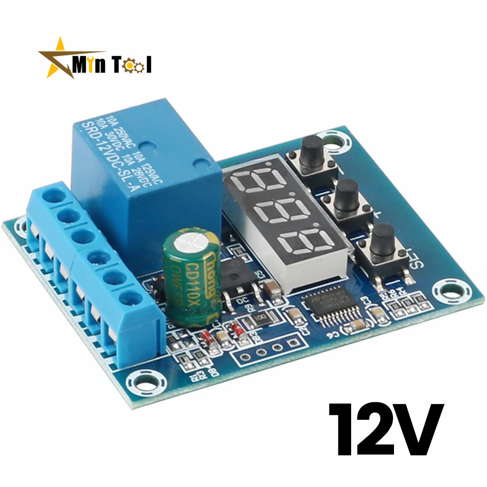 DC 9V 12V 24V Voltage Control Relay Module Relay Switch Control Board LED Voltmeter Charger Discharge Monitor Power Supply