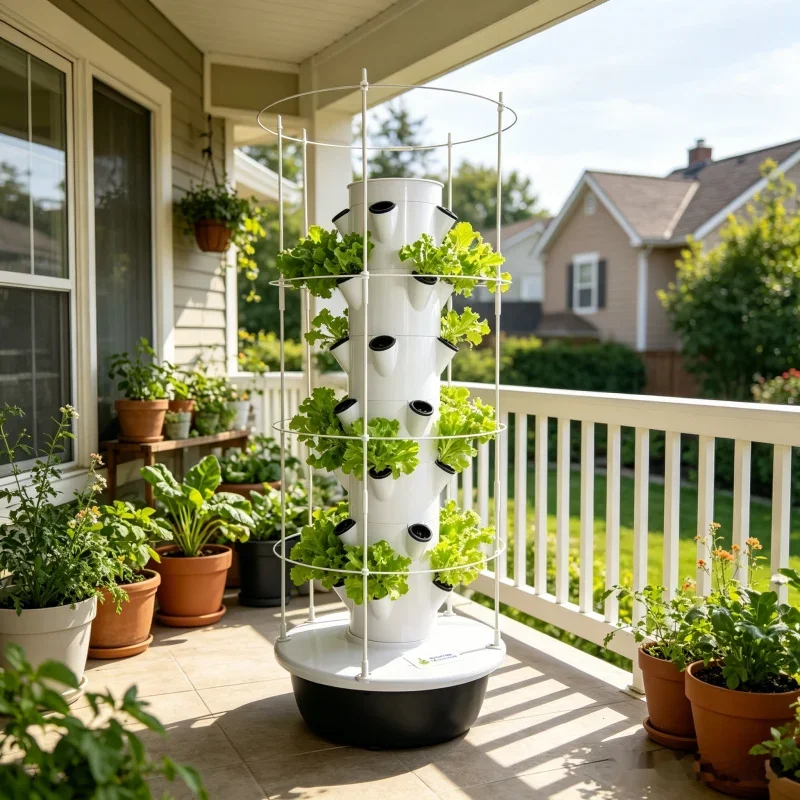 Spacetree Vertical Hydroponic Tower 5 Layers Smart Vegetable Growing Machine Aeroponic Herb Garden Kit for Home Indoor Use with