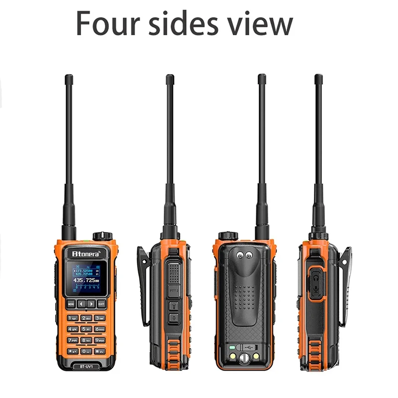 BTONERA BT-UV1 Walkie Talkie 5W przenośna krótkofalówka AM FM VHF UHF 136-620Mhz pasmo odbierać nadajnik-odbiornik dwukierunkowy USB-C radiowy