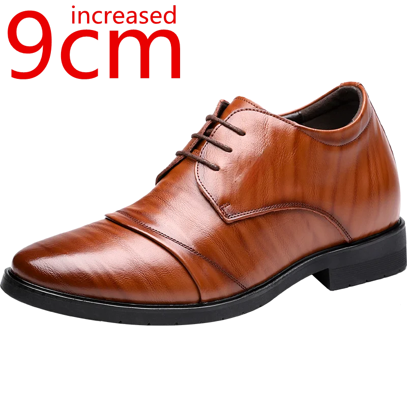 

Increase 9cm Male Inner Heightening Men Shoes British Formal Leather Shoe Heightening Elevator Office Oxford Shoes Wedding Shoes