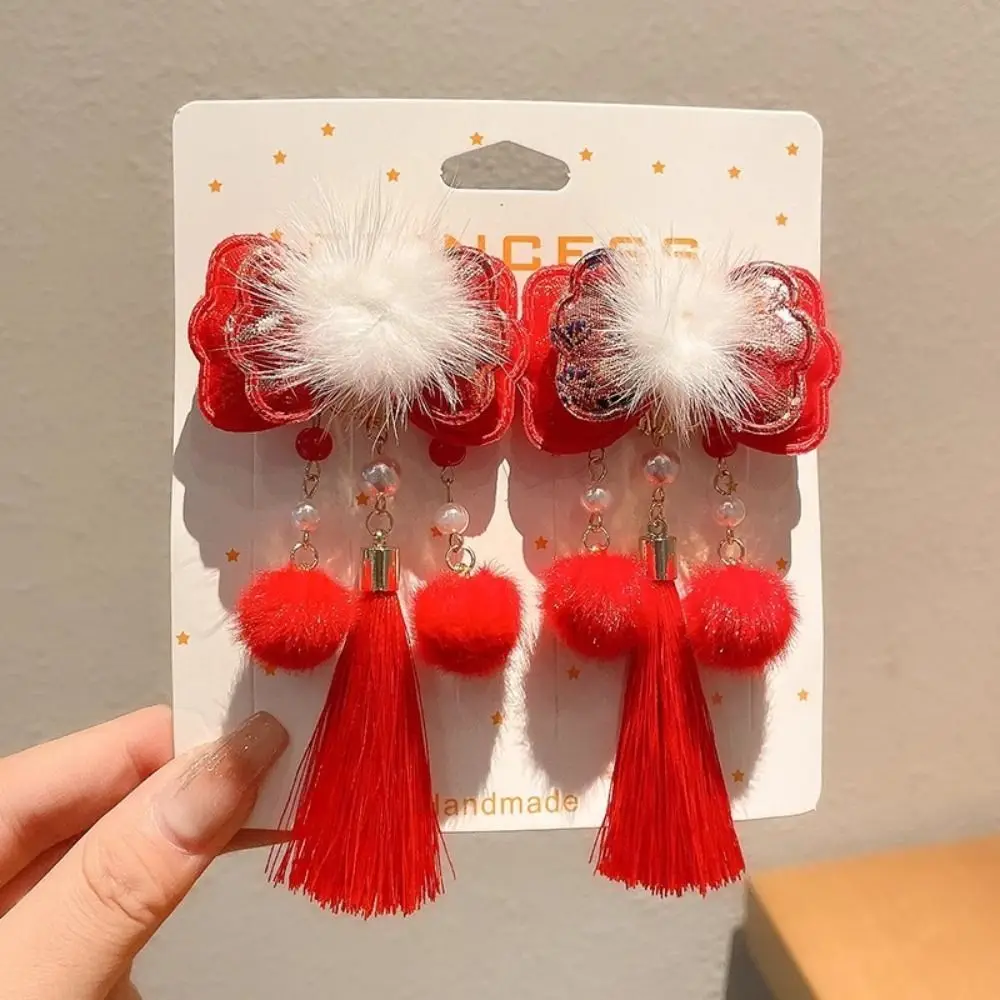 جديد الأحمر العتيقة النمط الصيني مشبك شعر شرابة التقليدية الرجعية Hanfu اكسسوارات فتاة شعر مستعار شرابة هدية عيد