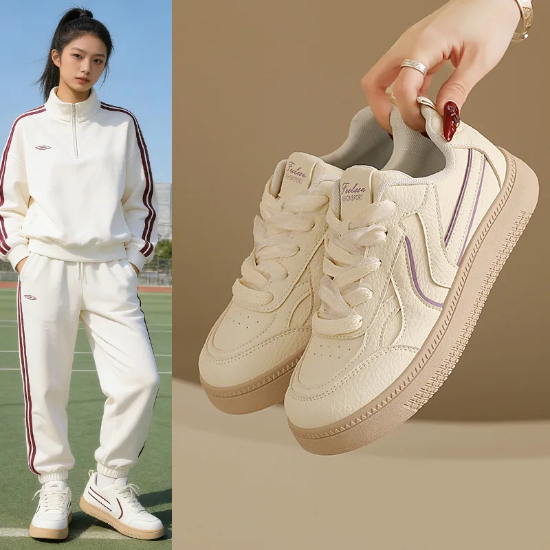 

2026 Women's Casual Fashion White Shoes Spring Versatile Board Outdoor Comfortable Sports Running Shoes