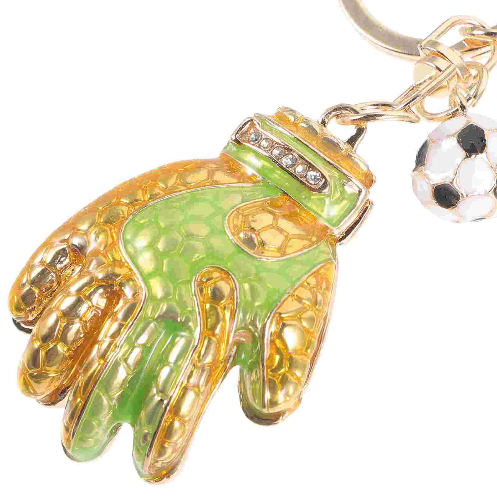 Goalkeeper Keychain Soccer Glove Key Ring Soccer Ball Pendant Charm Sports Theme Car Key Holder Backpack Purse