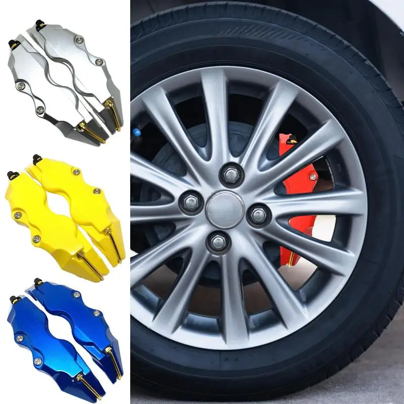 Car Brake Caliper Cover 2pcs 3D Wheel Hub Cover Brake Cover Decorative Brake Caliper Protector Cover Brake Calliper Covers Set