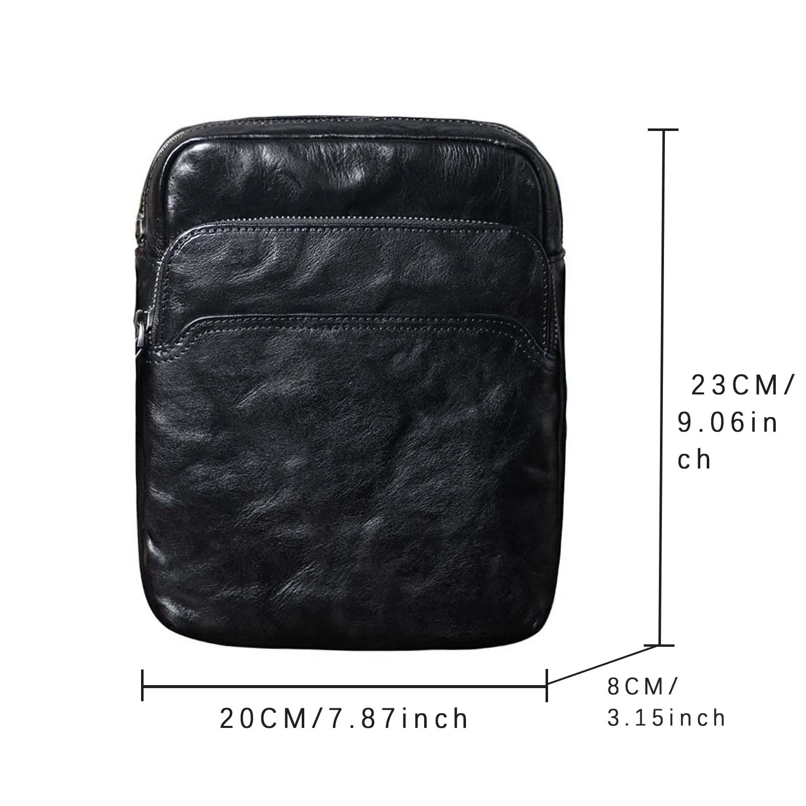 S.WORKER Vintage Vollnarbenleder Herren-Umhängetasche Echtleder Crossbody-Tasche Handgefertigte Leder-Messenger-Tasche für Männer – Detail 3