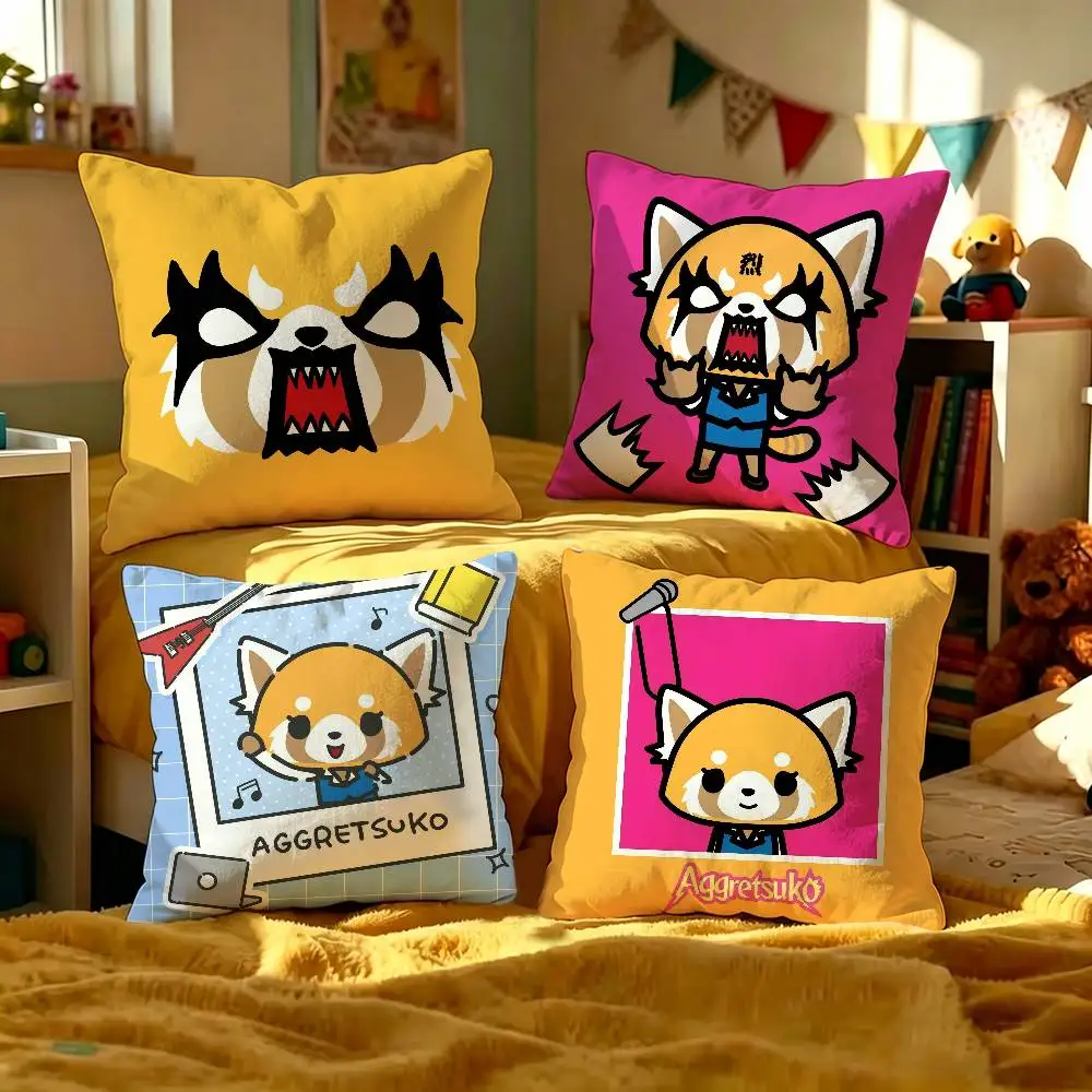 A-Aggretsuko Relatable-Work Cushion Cover Inches Farmhouse Decor Home Throw Pillow Covers for Couch Decorations
