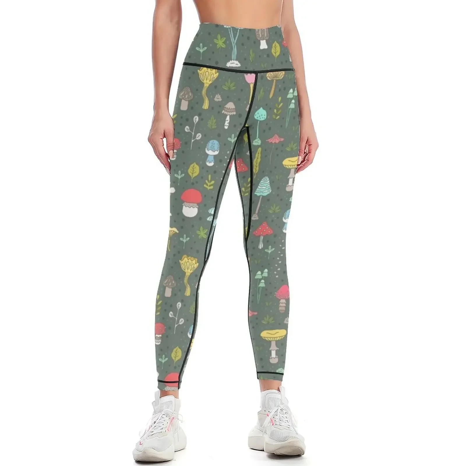

Mushrooms Leggings trousers fitness set gym Jogger pants sports shirts gym Womens Leggings