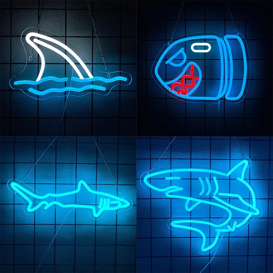 

Неоновые вывески в виде акул для декора стен, USB LED неоновые светильники для спальни, магазина, отеля, бара, украшения для вечеринок, настенный декор, подарки на день рождения