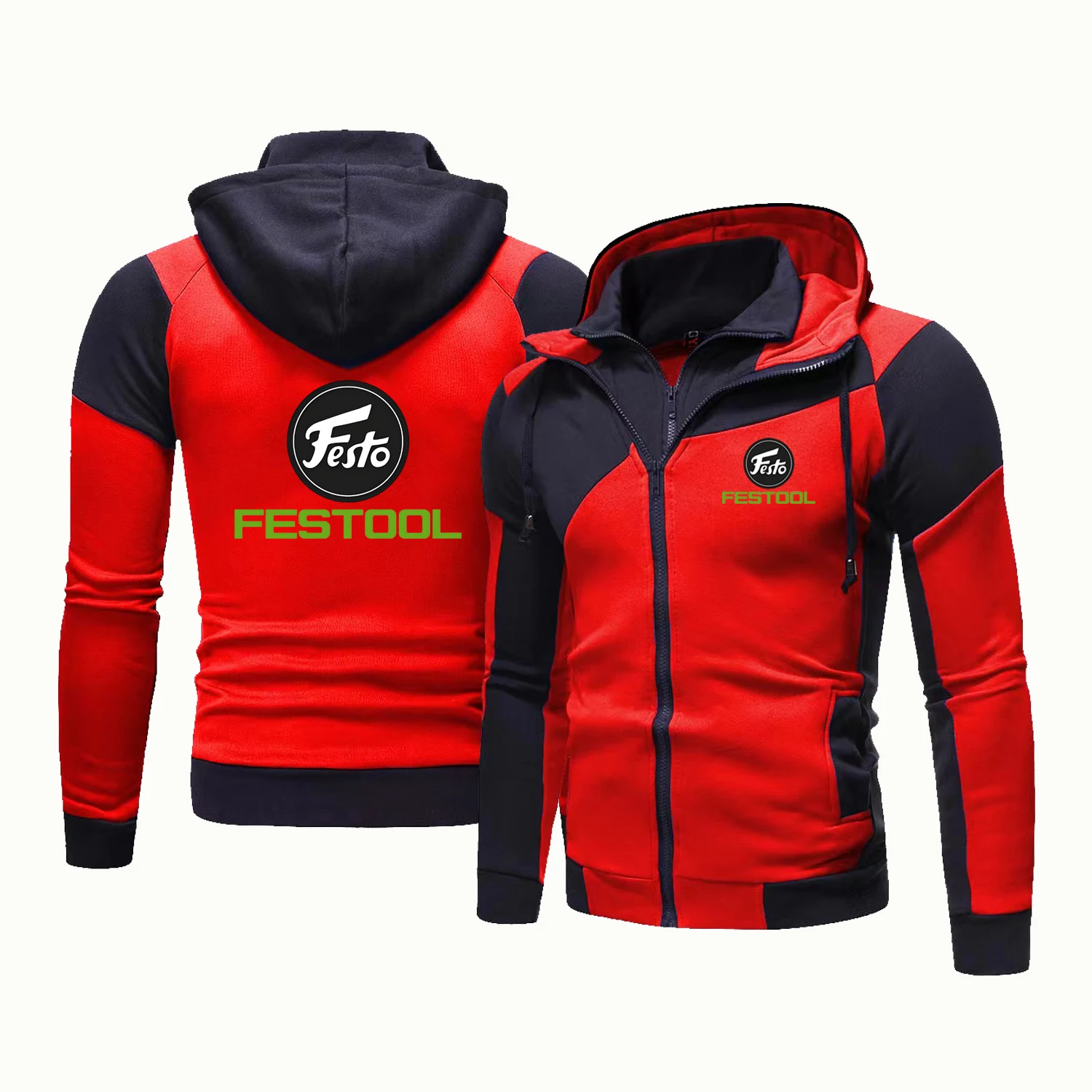 Spring and Autumn Men's Hooded Jacket Festool Tools Printing Fashion Casual Men's Hoodie Fleece Hip Hop Men's Hooded Cardigan