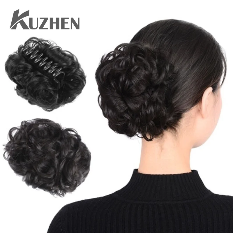 

Synthetic Hair Bun Chignon Curly Gripping Clip Hairpin Elastic Scrunchy False Hair Pieces For Women Hairpins