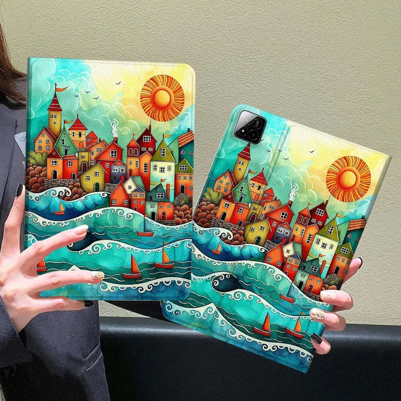 

Starry Night Village House For Xiaomi Redmi Mi Pad 5 6 6s 7 SE Pro Max Ultra 12.4 12.5 14 inch Tablet Case