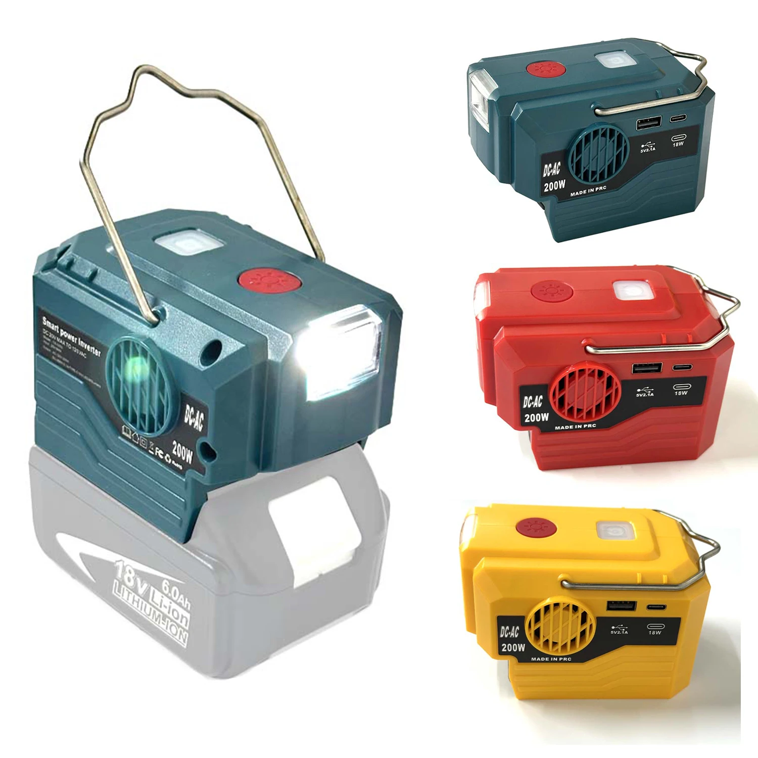 

NEW for Makita/Bosch/Dewalt/Milwaukee 18V Battery Outdoor Portable Inverter 200W AC 220V Modified Sine Wave Power Adapter