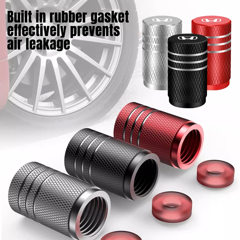 Car Wheel Tire Valve Caps Tyre Stem Covers Airdust Waterproof For Honda Civic Fit Jazz Accord CRV Odyssey Passport City CRX HRV