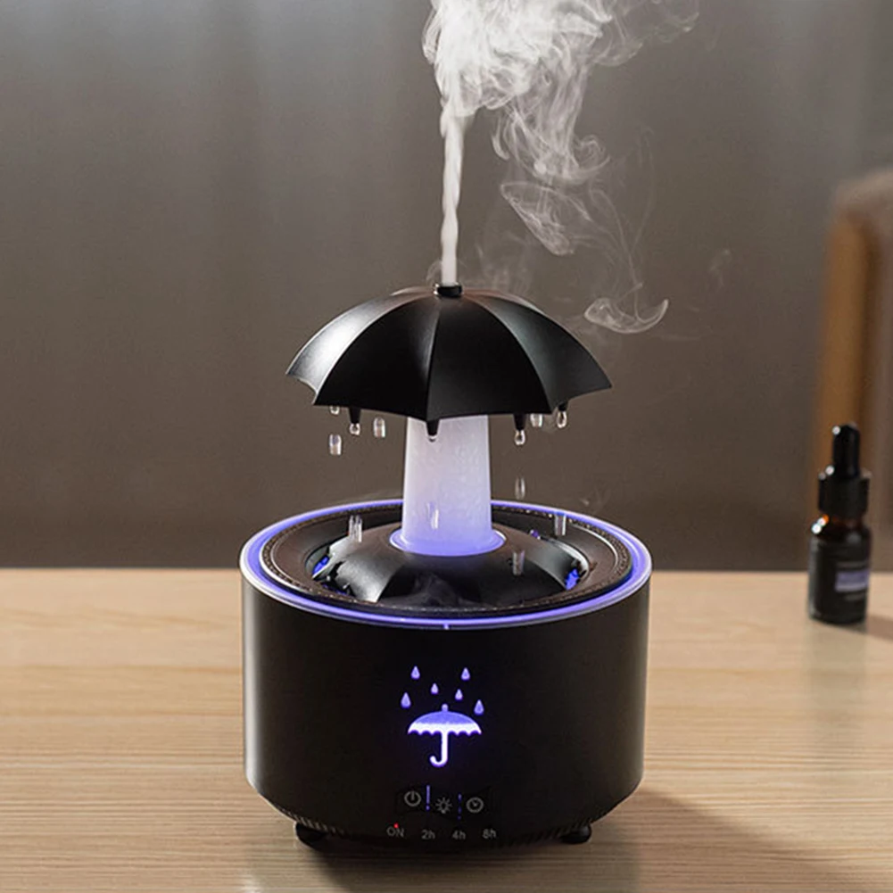 Rotating Umbrella Oil Diffuser with 7 LED Night Light Essential Oil Diffuser Auto Shut-Off Aromatherapy Diffuser for Home Office