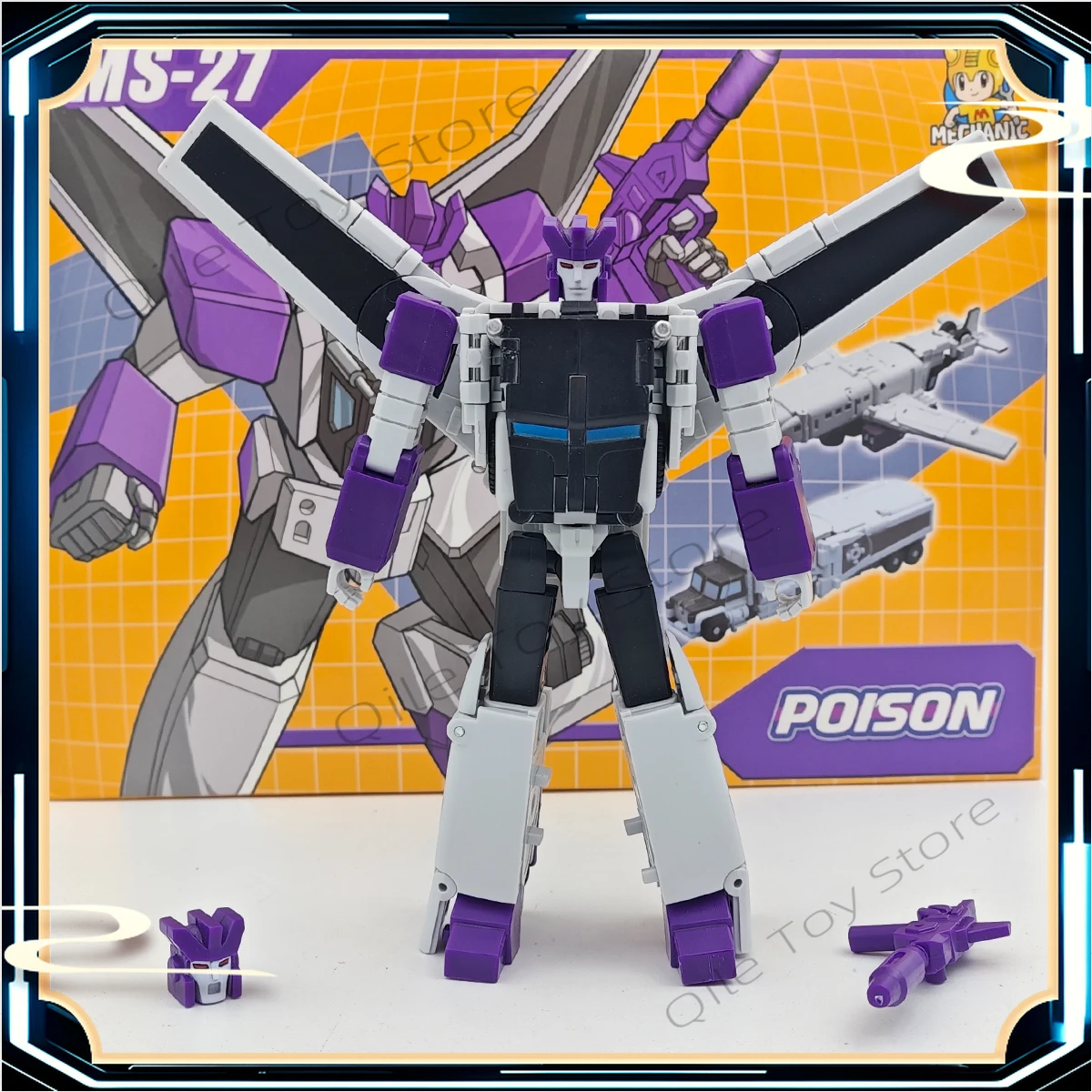 in stock MS-27 Poisonous Fog Triple Changers Steel Battle Mini Warrior 14cm MFT Transformed toys Action Figure Robot Toys