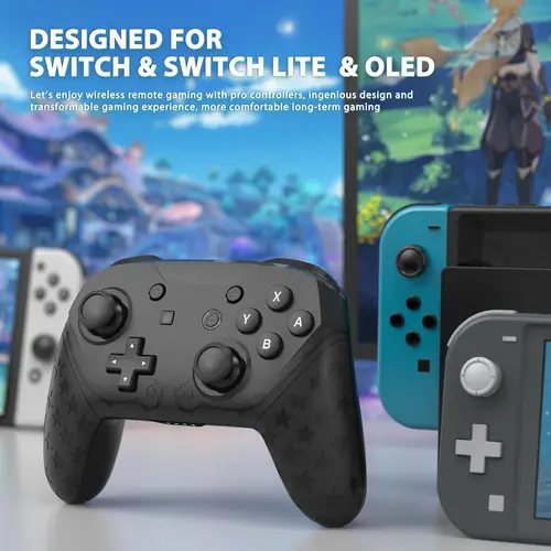 Imagen 1 del producto Controlador inalámbrico Compatible con Nintendo Switch/Switch Lite/OLED Gamepads compatible con Amibo Wakeup Screenshot funciones de vibración