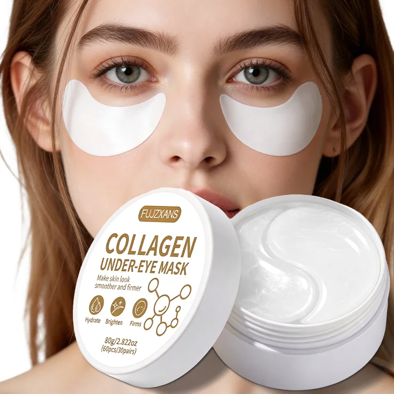 Eye Pad Collagen - バイオコラーゲンアイマスク 60枚入り、ナイアシンアミド＆HA配合のクールハイドロゲル、むくみ目対策、明るく潤いを与え、ハリと弾力を与え、鎮静効果
