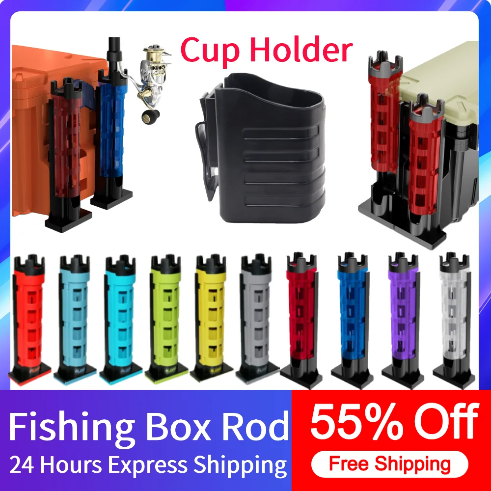 Portable Fishing Box Rod Stand Plastic Fishing Box Rod Barrel Holder Adjustable Fishing Box Pole For Opass Meiho Versus Daiwa