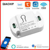 Tuya WiFi Smart Switch AC 220V 110V Wireless Controller Universal Breaker Timer Smart Life Work with LED Light Switch Alexa