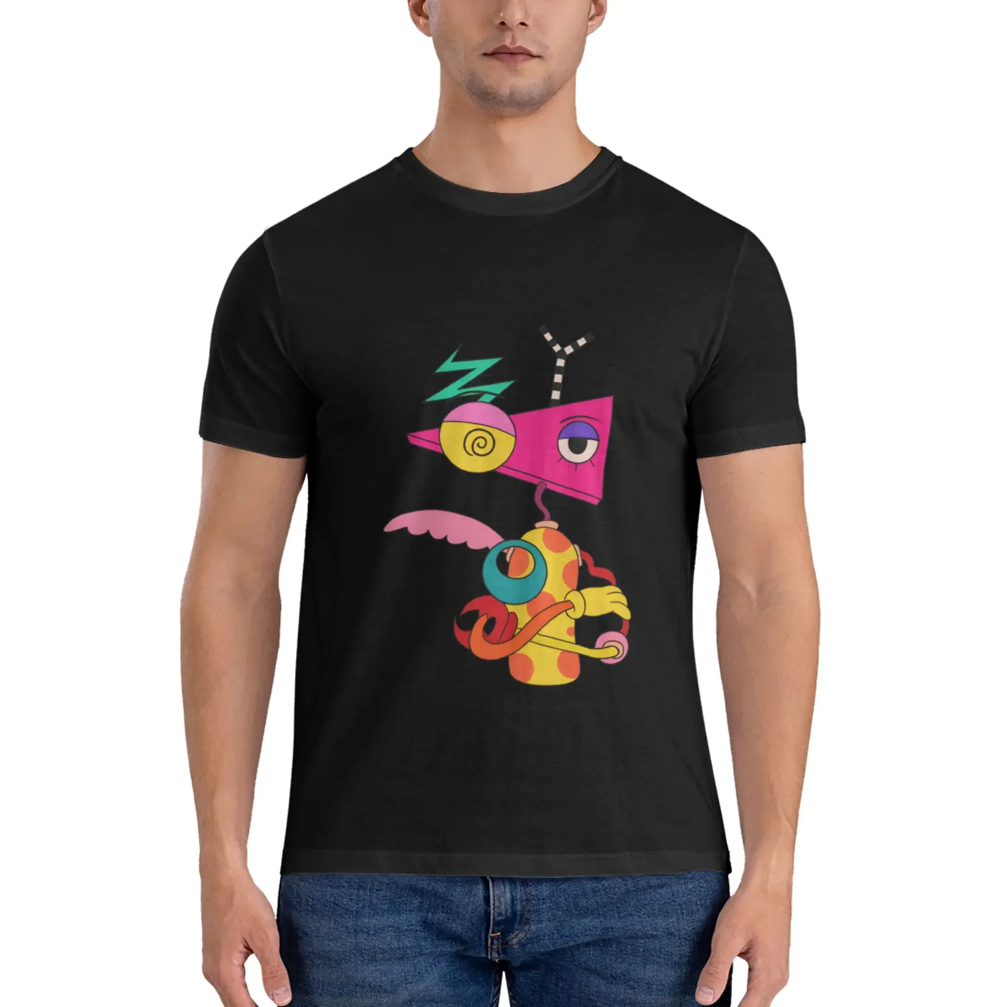 1 Piece Eyes Novelty Graphic 100% Cotton T-Shirt The Amazing Cartoon Digital Circus Tops Tees For Men Woemn Kids