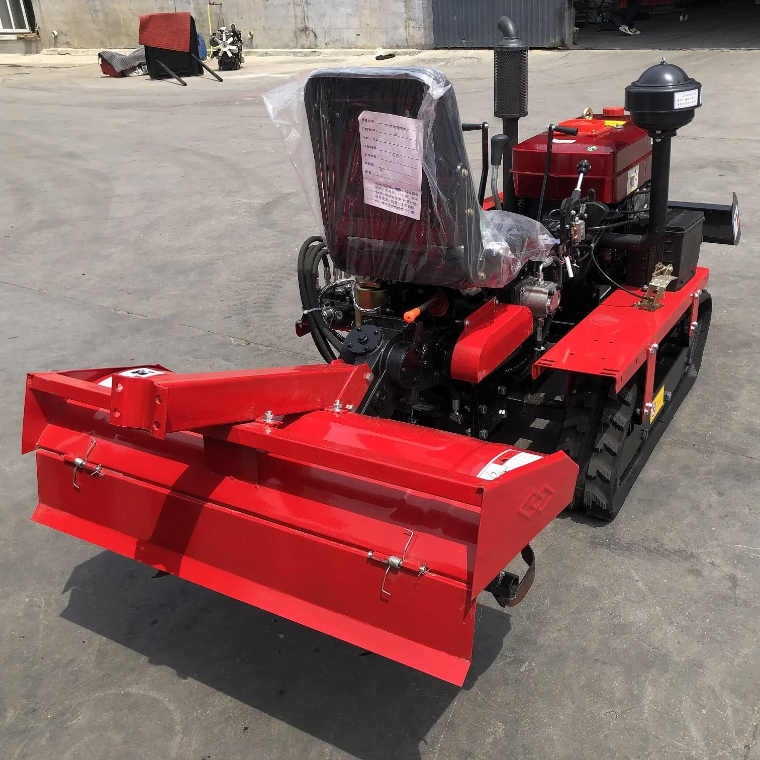 Rubber Track Crawler Tractors Rotary Tiller Cultivator with Excavator