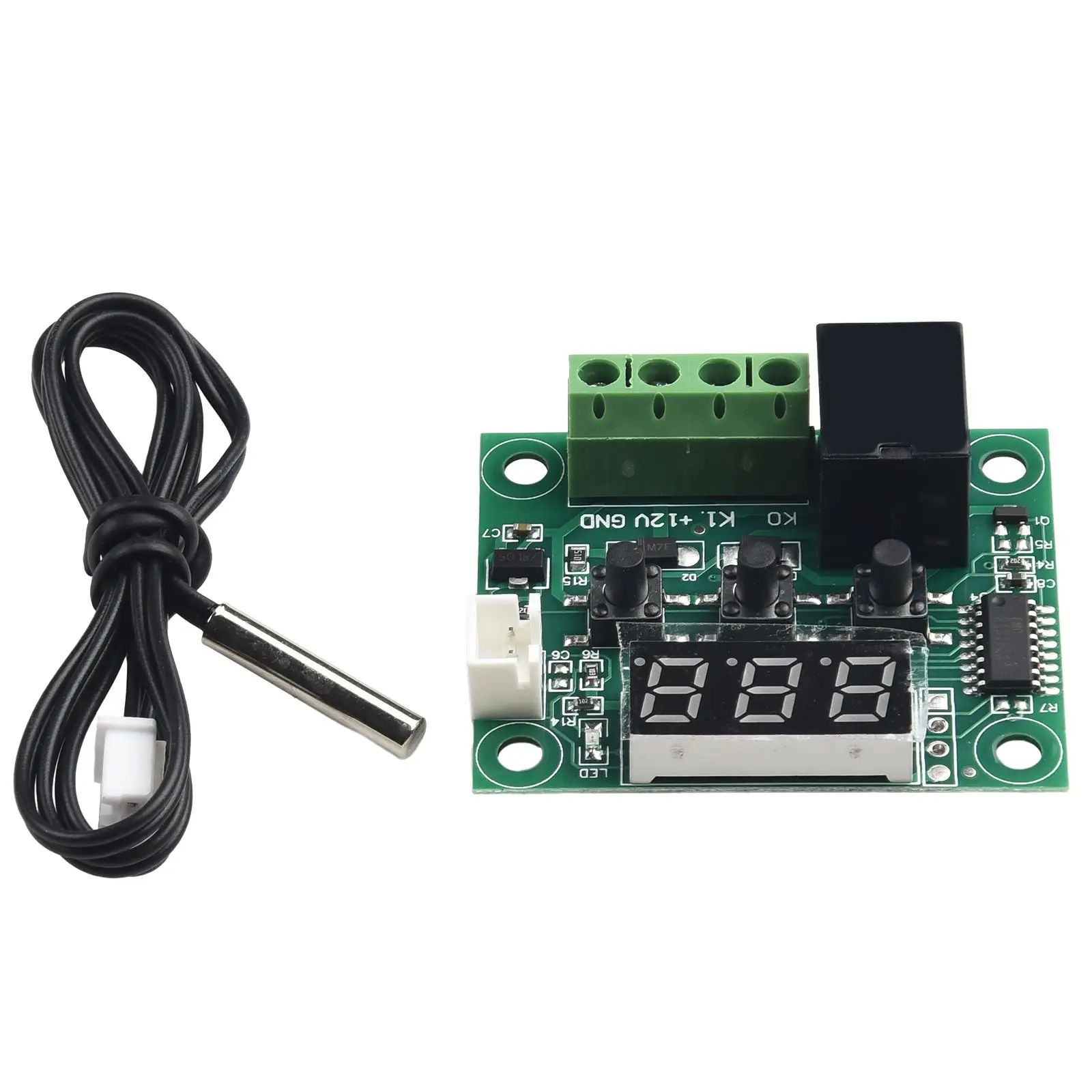 Digital Thermostat Temperature Waterproof Sensor -50 To 110° 20A Relay 48.5 X 40mm Attract Current ≤ 65mA DC 12V
