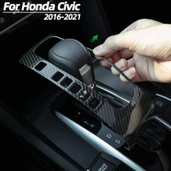 Para 10th gen civic abs caixa de mudança de painel de engrenagem plástico decoração capa guarnição interior fibra carbono estilo transmissão automática