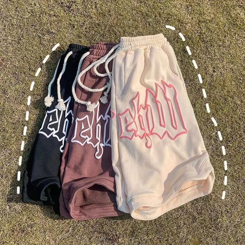 MEXZT Y2K Streetwear Shorts Women Harajuku Letter Print Oversize Sports Shorts Couple Bf Hip Hop Casual Basketball Short Pants