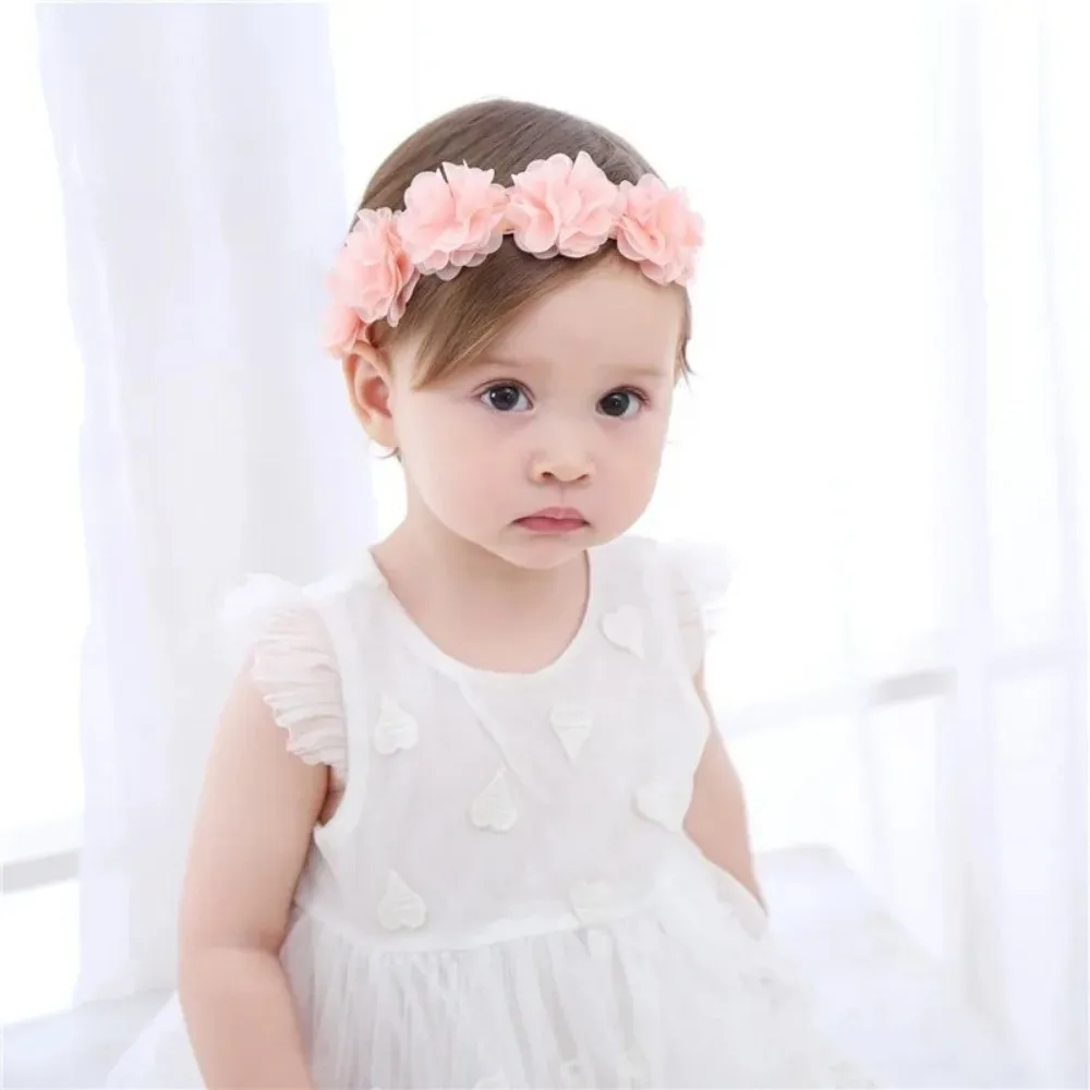 

Cute Chiffon Flower Headband Multi-Layers Elastic Headband Turban Princess Hair Accessory Photography Prop